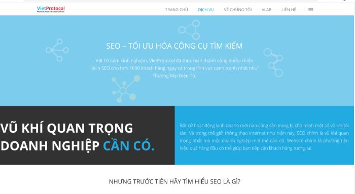 Công ty SEO VietProtocol là một đơn vị SEO uy tín và chuyên nghiệp tại Việt Nam trong lĩnh vực tối ưu hóa công cụ tìm kiếm
